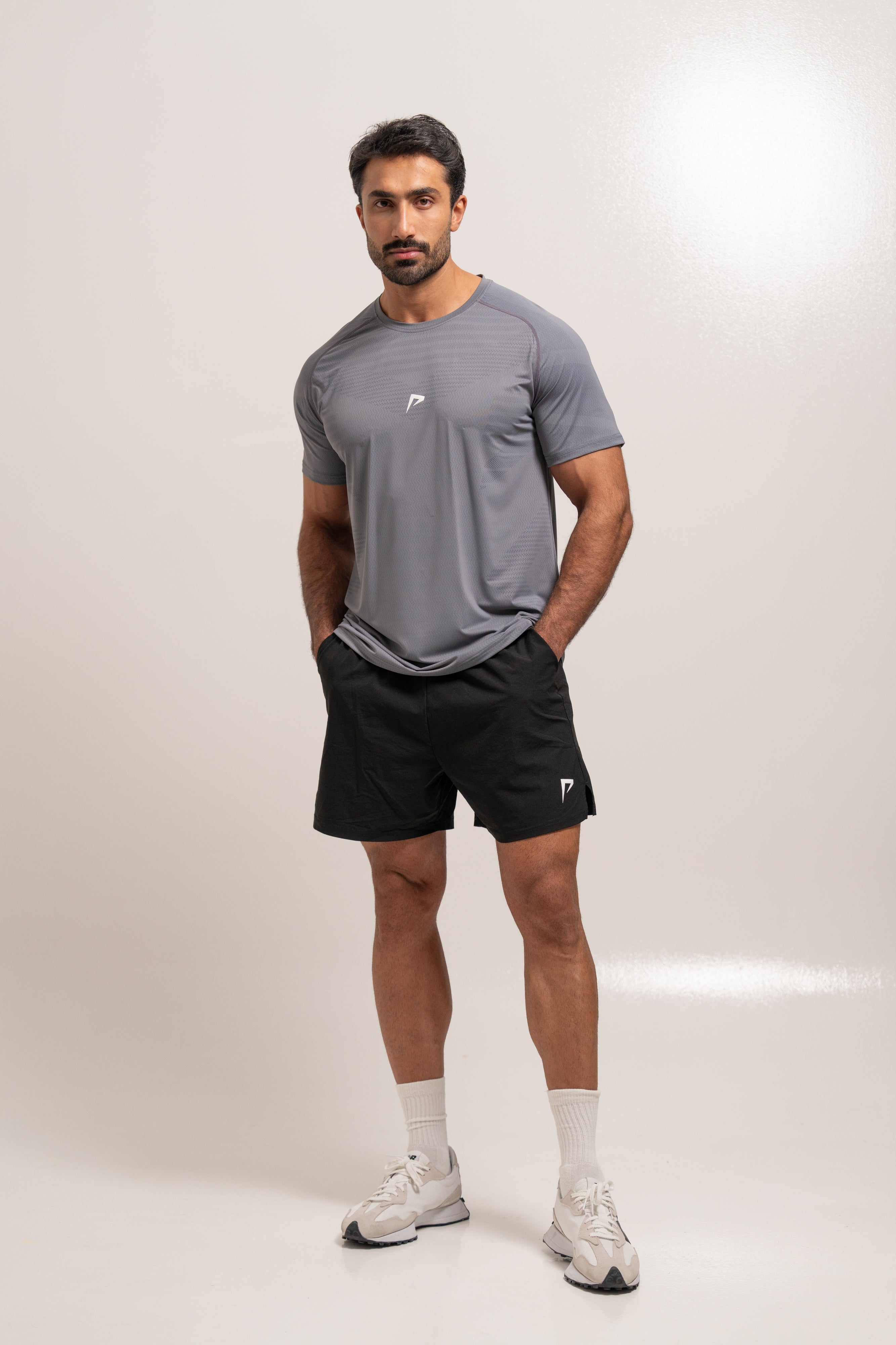 Man wearing PeakForm Prime Tee, front view