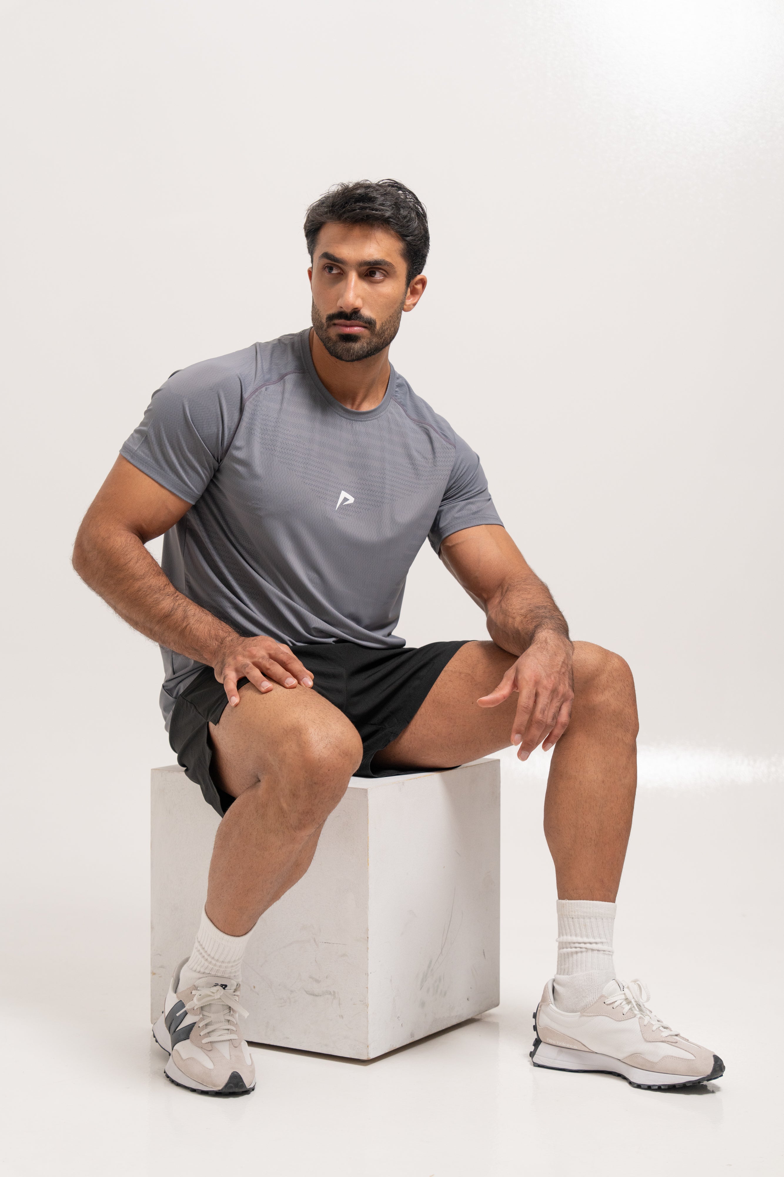 Man wearing PeakForm Prime Tee, front view